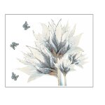Sticker mural papillon et fleur vibrants ¿ d�coration chic pour salon, chambre et chambre d'enfant