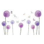 Stickers muraux ravissants pissenlits et papillons violets pour chambres d'enfants - d�coration diy pour ...