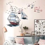 Stickers muraux voilier grand i bateau poissons mer océan etanche autocollants i sticker mural pour salle ... Stickers muraux voilier grand i bateau poissons mer océan etanche autocollants i sticker mural pour salle ...