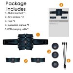 Stimulateur abs pour muscles abdominaux, electrostimulateur ems rechargeable, entraneur de tonique musculaire ...