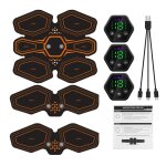 Stimulateur musculaire abdominal led 6m 19 niveau, connexion usb, ems abs, fitness, electrostimulateur, ...