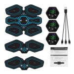 Stimulateur musculaire abdominal led 6m 19 niveau, connexion usb, ems abs, fitness, electrostimulateur, ...
