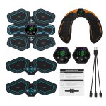 Stimulateur musculaire abdominal led 6m 19 niveau, connexion usb, ems abs, fitness, electrostimulateur, ...