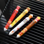 Stylo a bille multicolore en silicone, 10 couleurs, mignon, cr�atif, fournitures scolaires et de bureau, ...