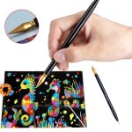 Stylo a gratter, 1 pièce, jeu de pinceaux noirs pour gratter, cartes d'art Stylo a gratter, 1 pièce, jeu de pinceaux noirs pour gratter, cartes d'art
