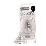 Suavinex 2 tetines bout rond silicone - debit lent 0 +