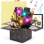 Subzonal - 18 ans carte d'anniversaire, pop - up 3d 18e carte anniversaire musicale, bougie a souffler ...