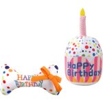 Subzonal - lot de 2 jouet d'anniversaire pour chien, jouets de gteau en peluche pour chiens, jouet doux ...