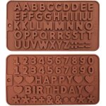 Subzonal - lot de 2 moules en silicone en forme de lettres et chiffres pour dcoration de gteau d'anniversair ...