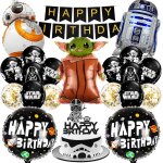 Subzonal - 23 pices sta war ballons anniversaire set garon, yda anniversaire dcoration ballon en aluminium, ...