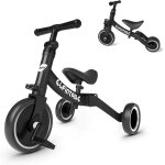 Subzonal - 3 en 1 tricycle enfant bb evolutif 1 - 4 ans, vlo draisienne, vlo sans pdale, noir
