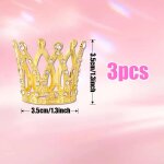 Subzonal - lot de 3 d�corations de g�teau en forme de couronne en strass pour f�te d'anniversaire, mariage, ...