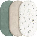 Subzonal - lot de 3 draps - housses, protge - matelas, pour parc, 100 % mousseline de coton, doux, pour ...