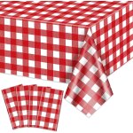 Subzonal - lot de 4 nappes vichy rouges et blanches a carreaux de 220 x 130 cm ¿ housses de table rectangulai ... Subzonal - lot de 4 nappes vichy rouges et blanches a carreaux de 220 x 130 cm ¿ housses de table rectangulai ...