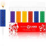 Subzonal - 6 pices bougies de blocs de construction bougies de gteau d'anniversaire forme de brique ...