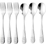 Subzonal - 6 pices set de couverts en inox enfant, 3 x fourchette et 3 x cuillre pour enfant bb maison ...