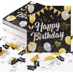 Subzonal - 60 pièces serviette papier anniversaire, 33x33cm serviette papier, serviette or avec 10 g ... Subzonal - 60 pièces serviette papier anniversaire, 33x33cm serviette papier, serviette or avec 10 g ...