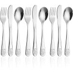 Subzonal - 9 pices couverts enfant en inox, 3 x fourchette 3 x cuillre 3 x couteaux pour enfants bb ...