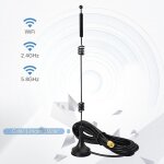 Subzonal - antenne wifi sma mle base magntique double bande wifi 2, 4 ghz 5 ghz 5, 8 ghz 9dbi (paquet ...