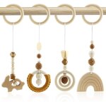 Subzonal - arche portique deveil eveil bebe bois arche de jeux bb jouet poussette 4 pices jouet a ...