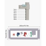Subzonal - barriere de scurit enfant lit pliable portable 180cm, barriere de lit leve et abaisse ...