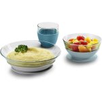 Subzonal - baba & duralex, coffret repas enfant en verre, assiette, bol, verre avec ventouse silicone, ...