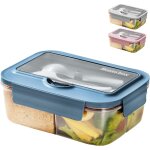 Subzonal - bento lunch box micro ondable, 1400ml boite repas avec 3 compartiments et couverts, boite ... Subzonal - bento lunch box micro ondable, 1400ml boite repas avec 3 compartiments et couverts, boite ...
