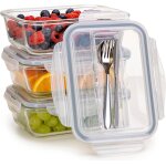 Subzonal - boîte alimentaire hermétique en verre avec couverts - contrôle des portions sans bpa - compatible ... Subzonal - boîte alimentaire hermétique en verre avec couverts - contrôle des portions sans bpa - compatible ...