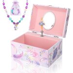 Subzonal - bote a bijoux musicale pour filles avec ensemble de bijoux licorne, bote a bijoux pour enfants ...