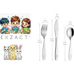 Subzonal - couverts enfant en inox 18 pices: 6 x fourchettes, 6 x couteaux, 6 x cuillres (chien - chat ...