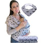 Subzonal - echarpe porte - bb gris avec coeurs noirs - bavoir & sac gratuit - extra large: 520 x 60 ...