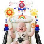 Subzonal - jouet arche poussette bebe, arche d'veil bb avec hochet, moulin a vent et lumires musicales, ...