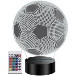 Subzonal - lampe de football pour enfants, veilleuse illusion 3d, 16 couleurs, t�l�commande, pour les ...