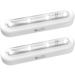Subzonal - lampe de placard, lumire nuit avec 4 led tactiles a piles veilleuse sans fil orientable a ...