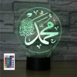Subzonal - mohammed t�l�commande 3d 16 couleurs veilleuses illusion en acrylique led lampe de chevet ...