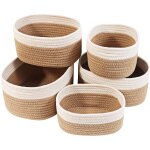 Subzonal - panier rangement, lot de 5 panier de rangement tresss en coton, corbeille rangement pour ...