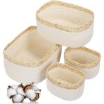 Subzonal - panier de rangement enfants corde tress�e 4 set, salle de bain, table a langer empilable et ...