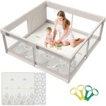 Subzonal - parc bebe 150x150 cm, parc enfant avec tapis, parc bb xxl pour en bas age, avec matelas ...