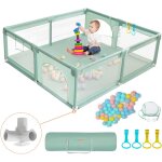 Subzonal - parc bebe, 200x180x66cm parcs pour b�b�s et jeunes enfants xxl, 50 boules de fosse, mini vannerie ...