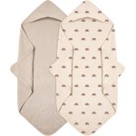 Subzonal - serviette de bain avec capuche b�b� 76 x 76 cm, cape de bain b�b� a capuche en mousseline ...