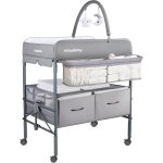 Subzonal - table a langer b�b� pliante et mobile avec roulettes et matelas imperm�able, hauteur r�glable, ...