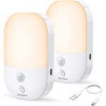 Subzonal - veilleuse type - c rechargeable, 2 pack avec d�tecteur de mouvement et 5 niveaux luminosit�, ...