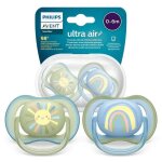Sucette bb 0 6 mois - philips avent - ultra air scf085 58 - silicone orthodontique sans bpa