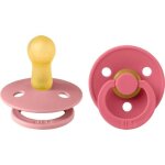 Sucette b�b� bibs taille 2 caoutchouc naturel corail rose poudr� (lot de 2)