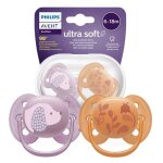 Sucette bb - philips avent - scf091 / 18 - ultra douce silicone sans bpa 6 - 18 mois x2