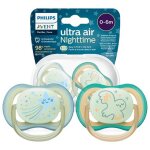 Sucette bb - philips avent - ultra air scf376 / 18 - silicone mdical - 0 a 6 mois - lot de 2 - brille ...