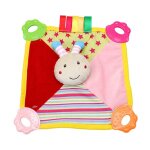 Sucette carr�e en peluche pour b�b�, serviette avec anneau de dentition, jouet apaisant