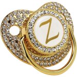Sucette dorée pour bébé, sucette personnalisée et ensemble d'attache - tétine, sucette a - z 26 lettres ... Sucette dorée pour bébé, sucette personnalisée et ensemble d'attache - tétine, sucette a - z 26 lettres ...