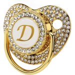 Sucette dorée pour bébé, sucette personnalisée et ensemble d'attache - tétine, sucette a - z 26 lettres ... Sucette dorée pour bébé, sucette personnalisée et ensemble d'attache - tétine, sucette a - z 26 lettres ...