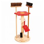 Support en bois pour balais - jeu montessori Support en bois pour balais - jeu montessori
